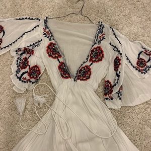 Free people Boho embroidered top